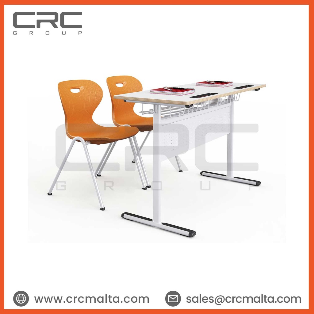 CRC Atlantik double laminated desk top metal front paneled school desk D01-24121