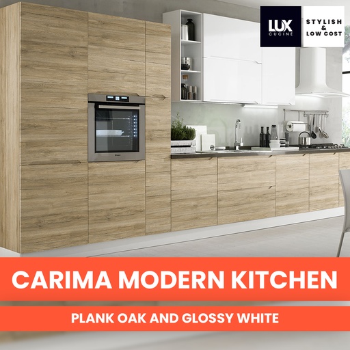 CRC CARIMA Modern Kitchen Oak and Glossy White Finish