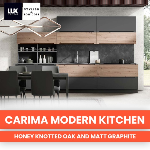 CRC CARIMA Modern Kitchen Oak and Matt Graphite Finish