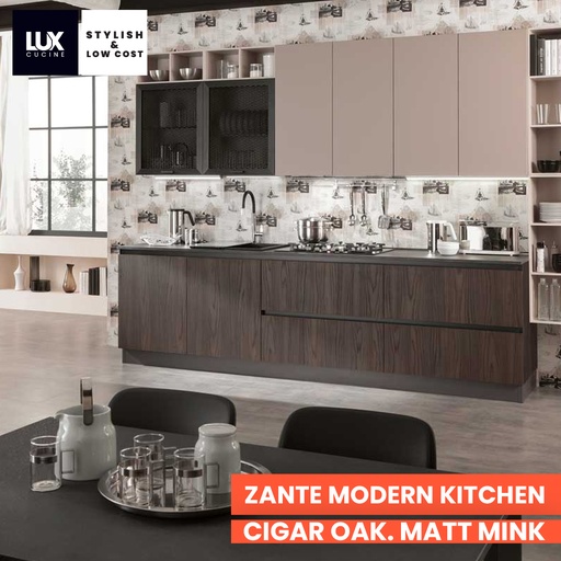 CRC ZANTE Modern Kitchen Cigar Oak & Matt Mink Finish